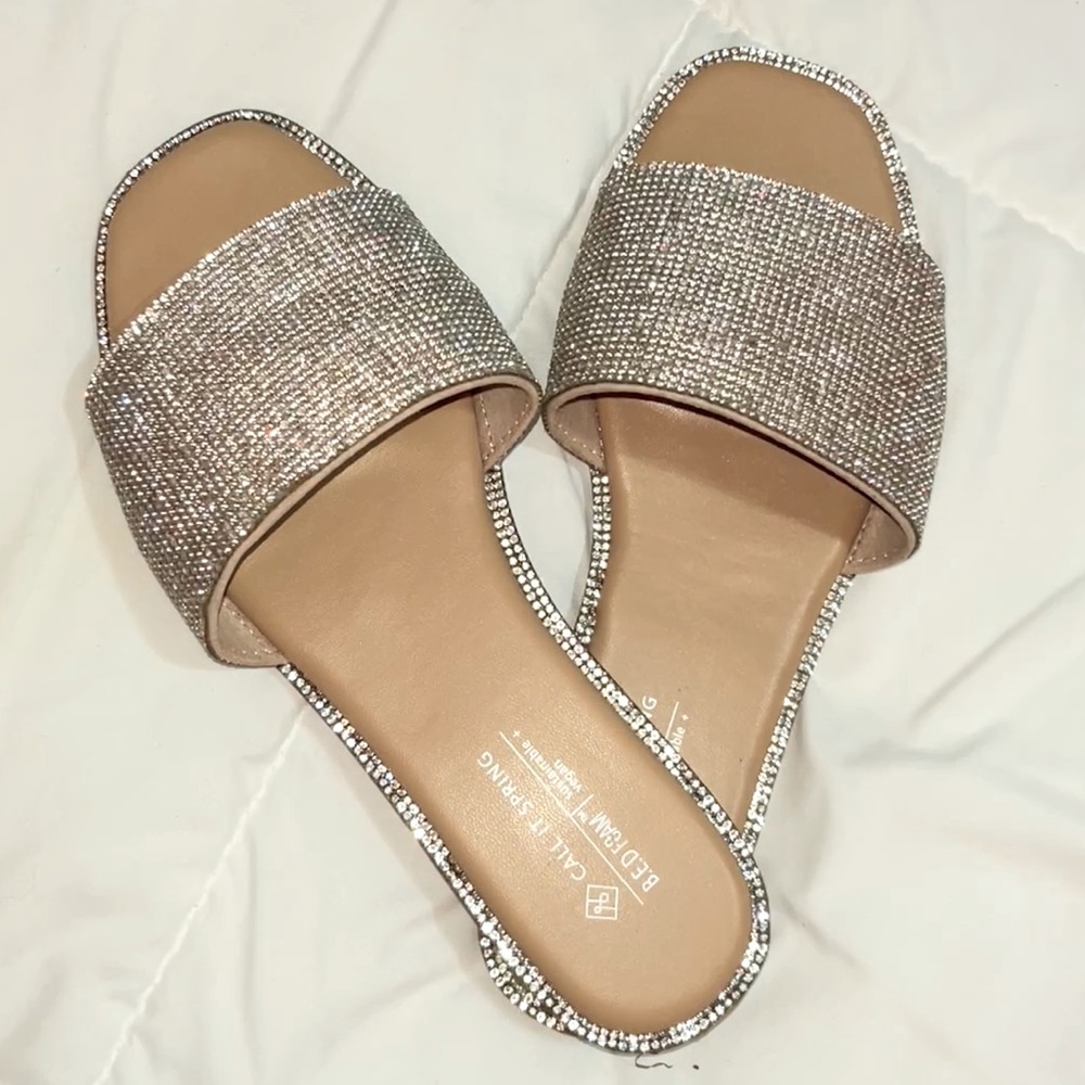 Rhinestone slides/sandals